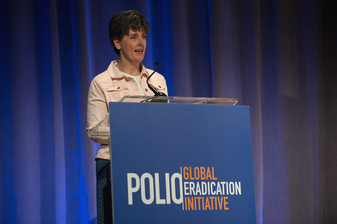 Minister Marie-Claude Bibeau announced Canada’s generous commitment at the 2017 Rotary International Convention in Atlanta. This latest funding comes on top of significant and long term support from the Canadian people. © Global Polio Eradication Initiative